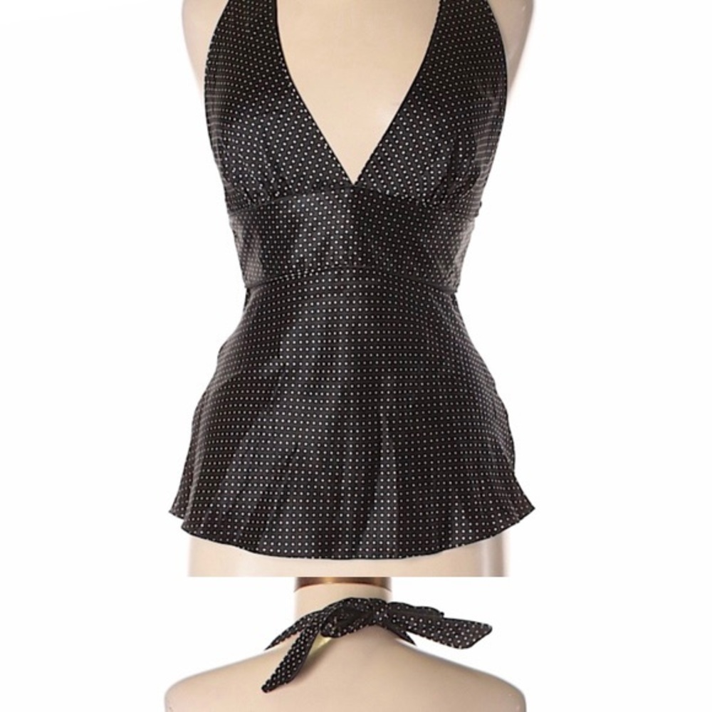 J. Crew | Silk Neck Tie Polka Dot Tank Top